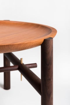 Contemporary Side Table in Natural Solid Wood by Ania Wolowska