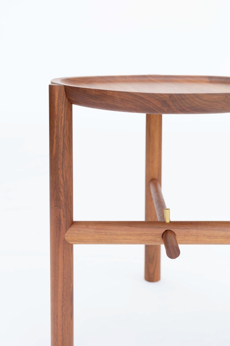 Contemporary Side Table in Natural Solid Wood by Ania Wolowska For 