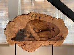 "Rebirth" Original oil painting on maple burl with custom base