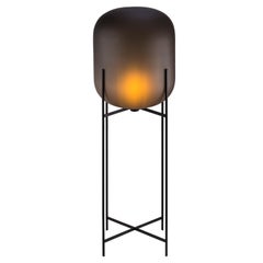 Oda Big Smoky Grey Acetato Black Floor Lamp by Pulpo