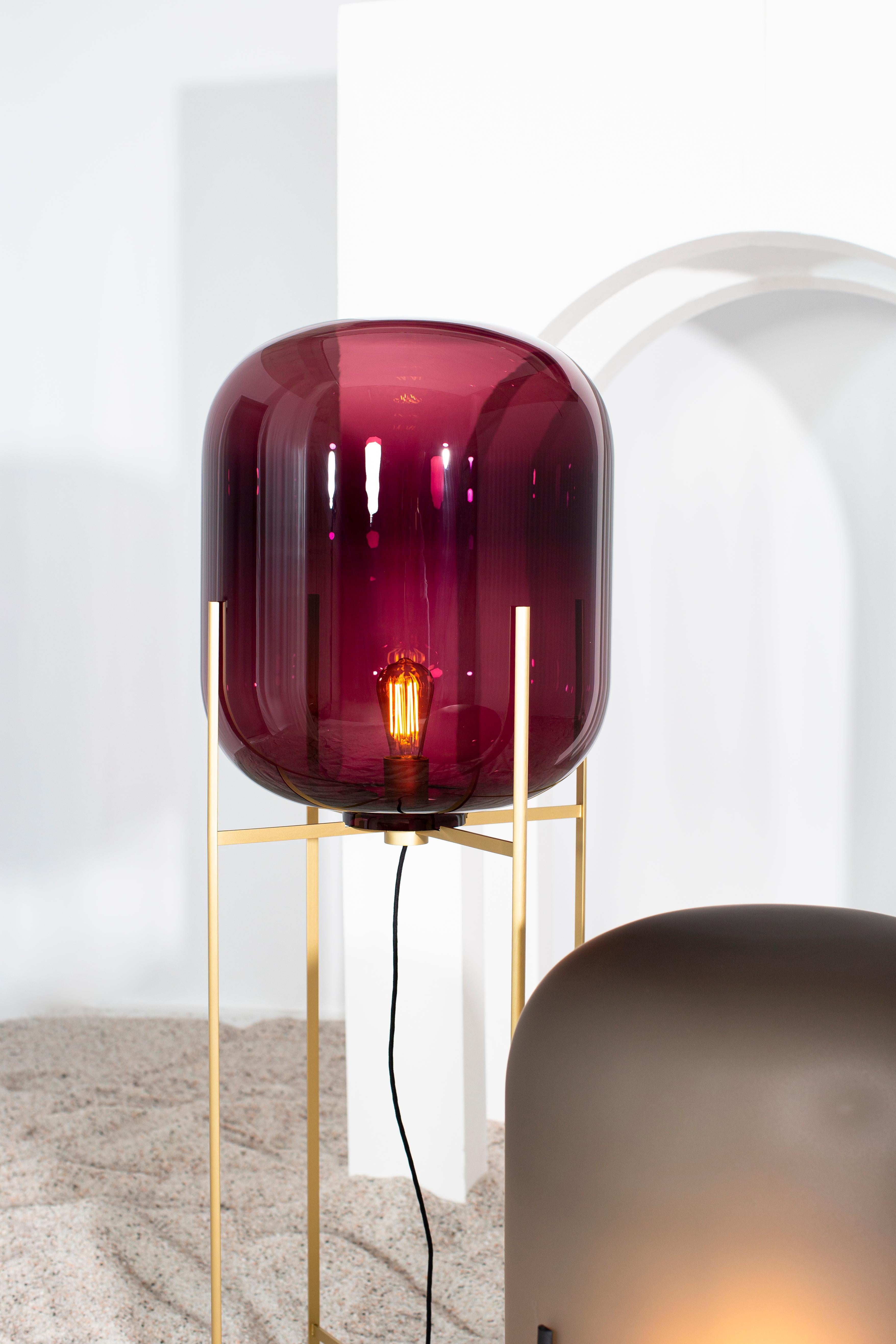 German Oda in Between Smoky Grey Black Floor Lamp by Pulpo For Sale