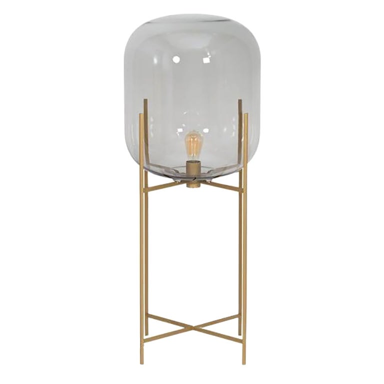 Lampada da terra Oda in Between Steel Grey Brass di Pulpo
