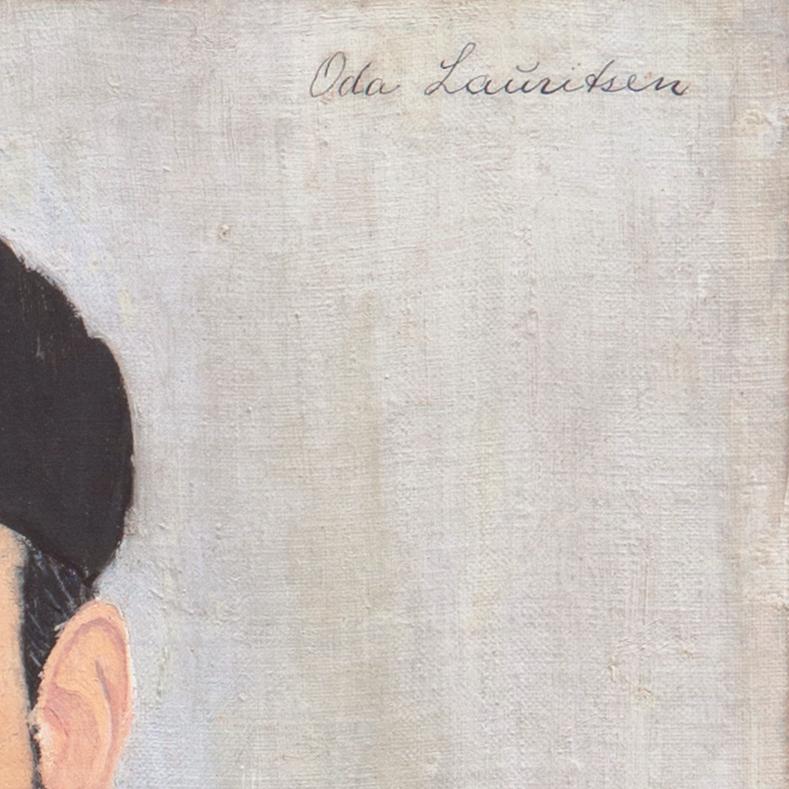 'Portrait of the Artist, Victor Isbrand', Paris, Copenhagen, Morocco - Painting by Oda Lauritsen Isbrand