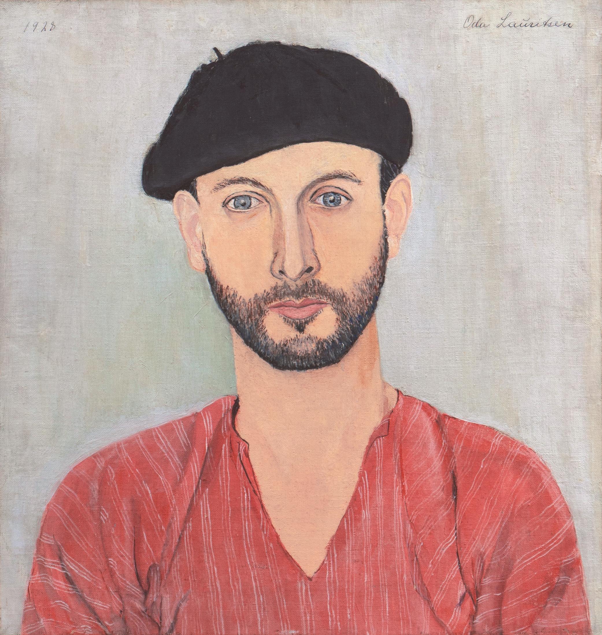 Oda Lauritsen Isbrand Portrait Painting - 'Portrait of the Artist, Victor Isbrand', Paris, Copenhagen, Morocco