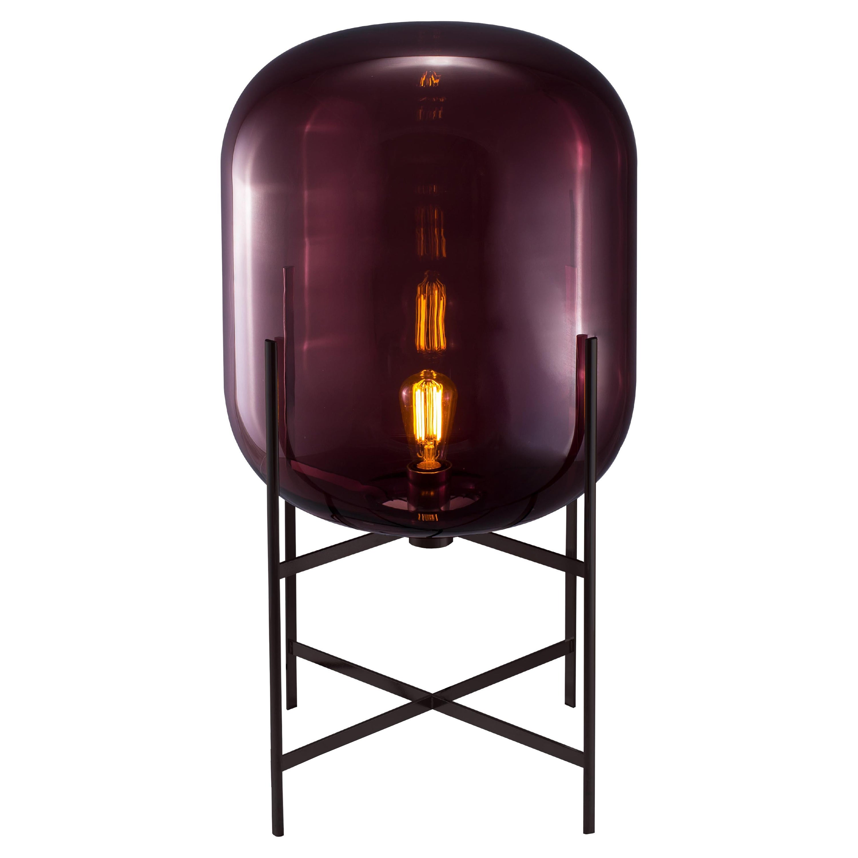 Lampada da terra Oda Medium Aubergine Black di Pulpo
