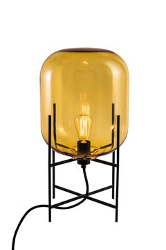 Oda Small Amber Black Table Lamp by Pulpo
