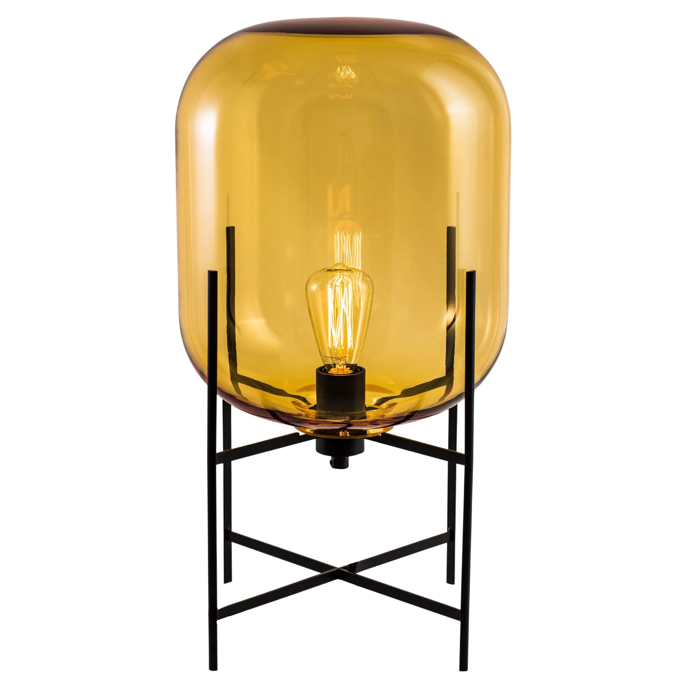 Schwarze Oda Oda-Tischlampe aus Bernstein von Pulpo im Angebot