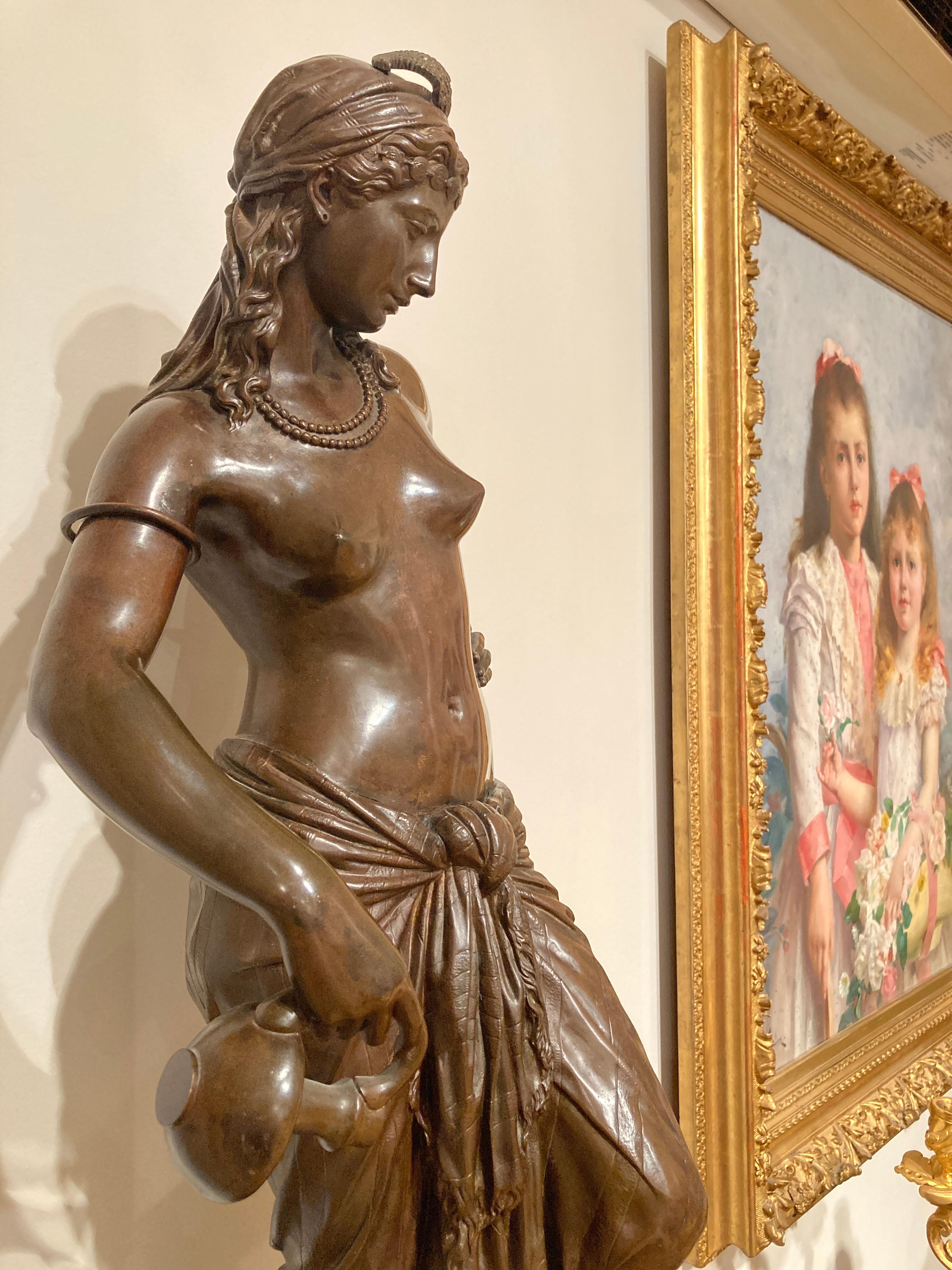 « Odalisque » du baron Charles Arthur Bourgeois, sculpture en bronze du XIXe siècle en vente 1