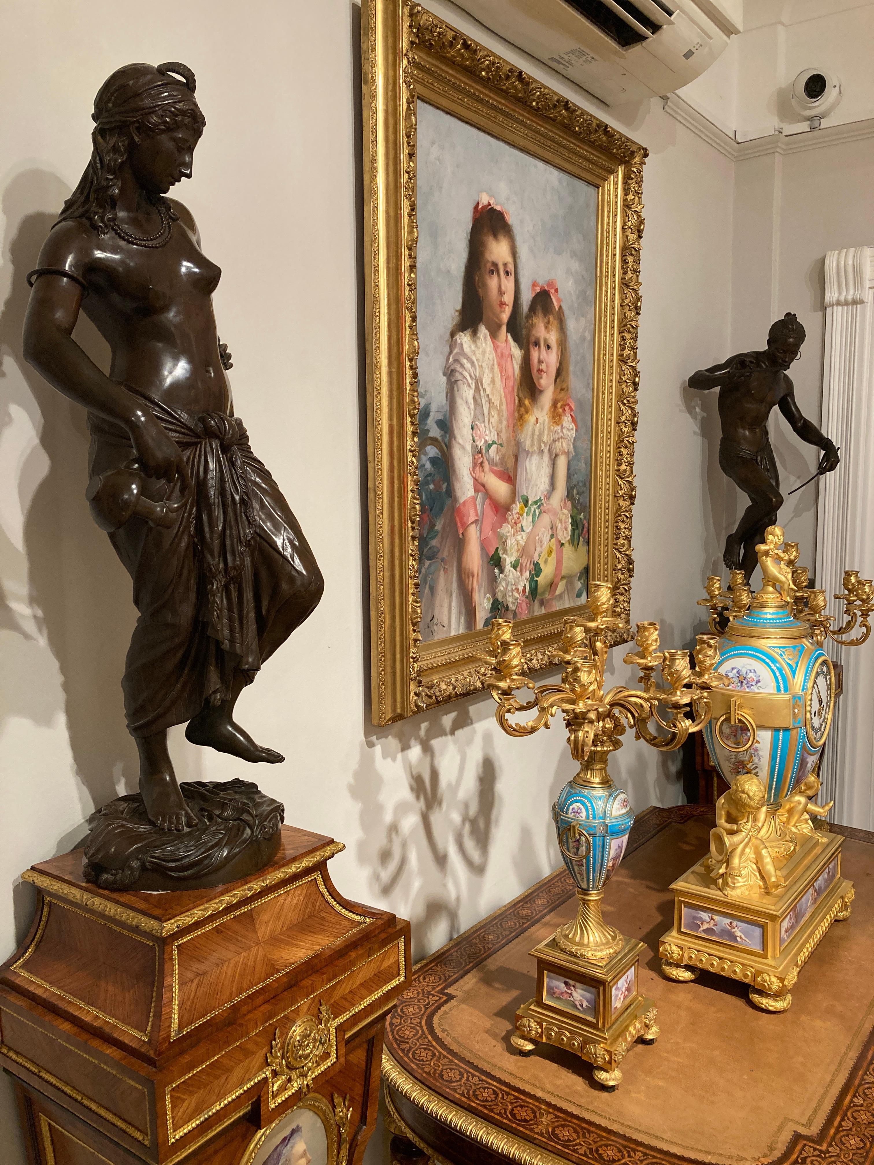 « Odalisque » du baron Charles Arthur Bourgeois, sculpture en bronze du XIXe siècle en vente 2