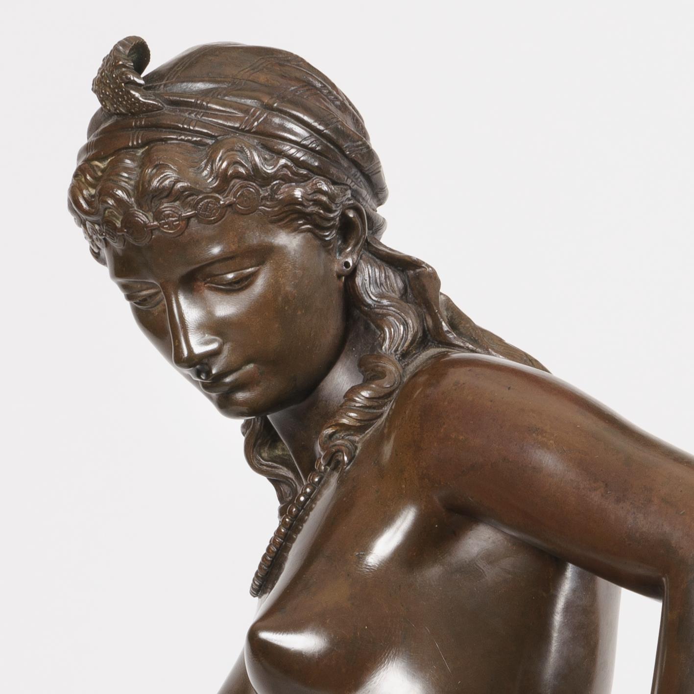 Français « Odalisque » du baron Charles Arthur Bourgeois, sculpture en bronze du XIXe siècle en vente
