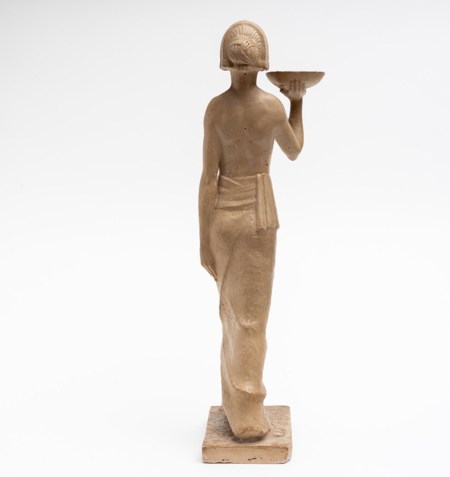 Dipinto a mano Scultura Art Deco Odalisca in vendita