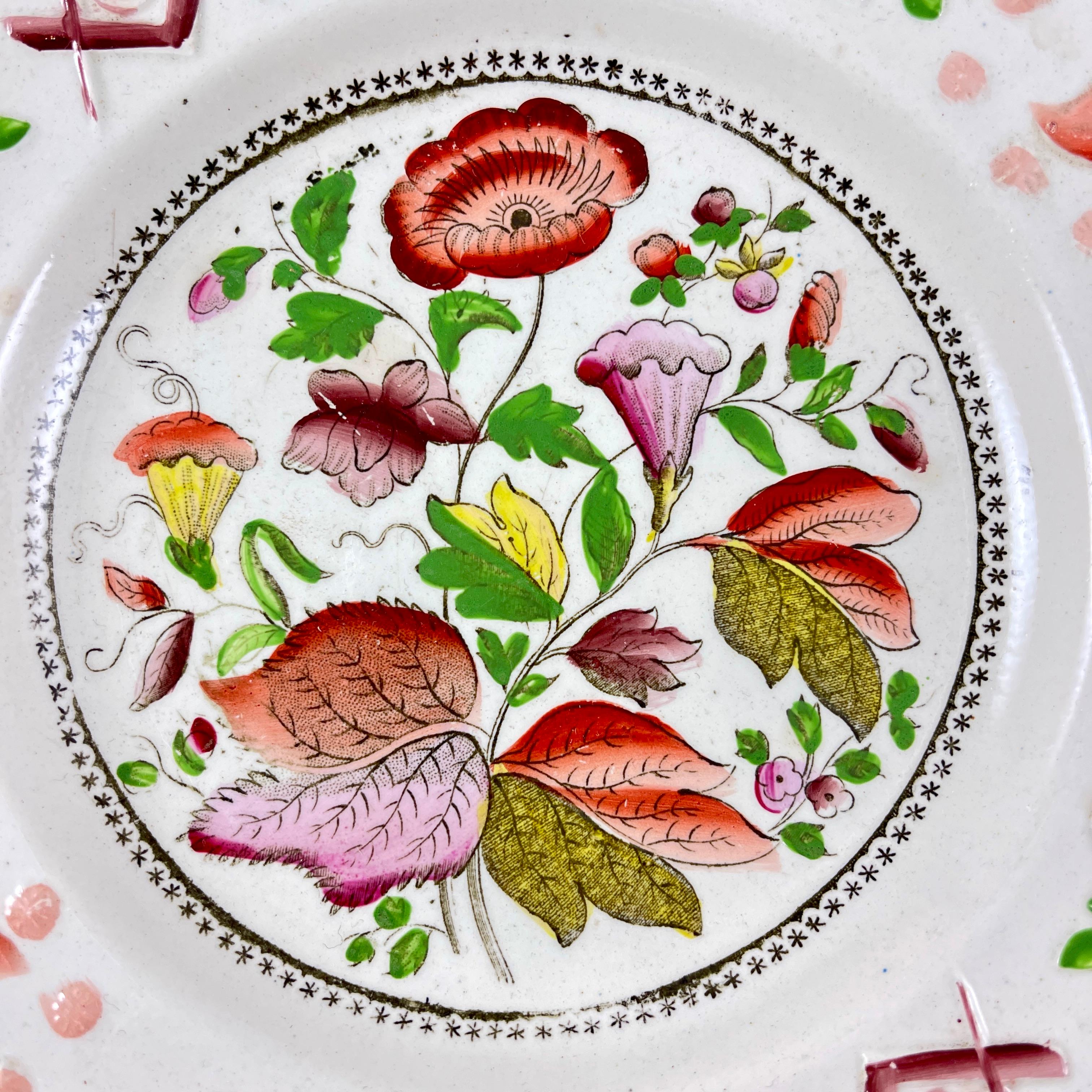 Inglese Piatto dipinto a lustro Odd Fellow / Mason Pearlware - a in vendita