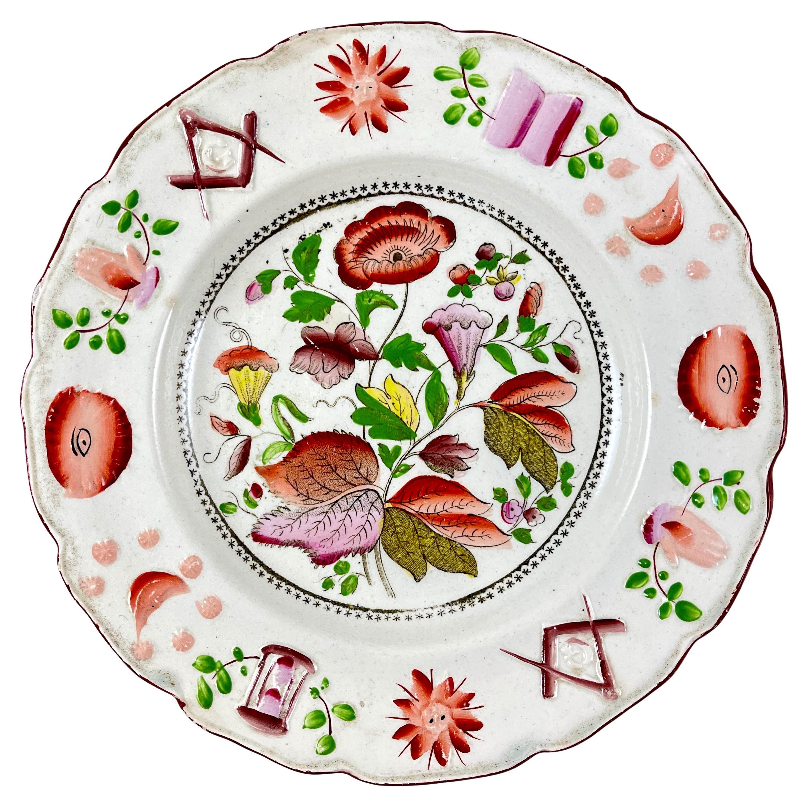 Odd Fellow / Mason Pearlware Lustre Painted Plate – a