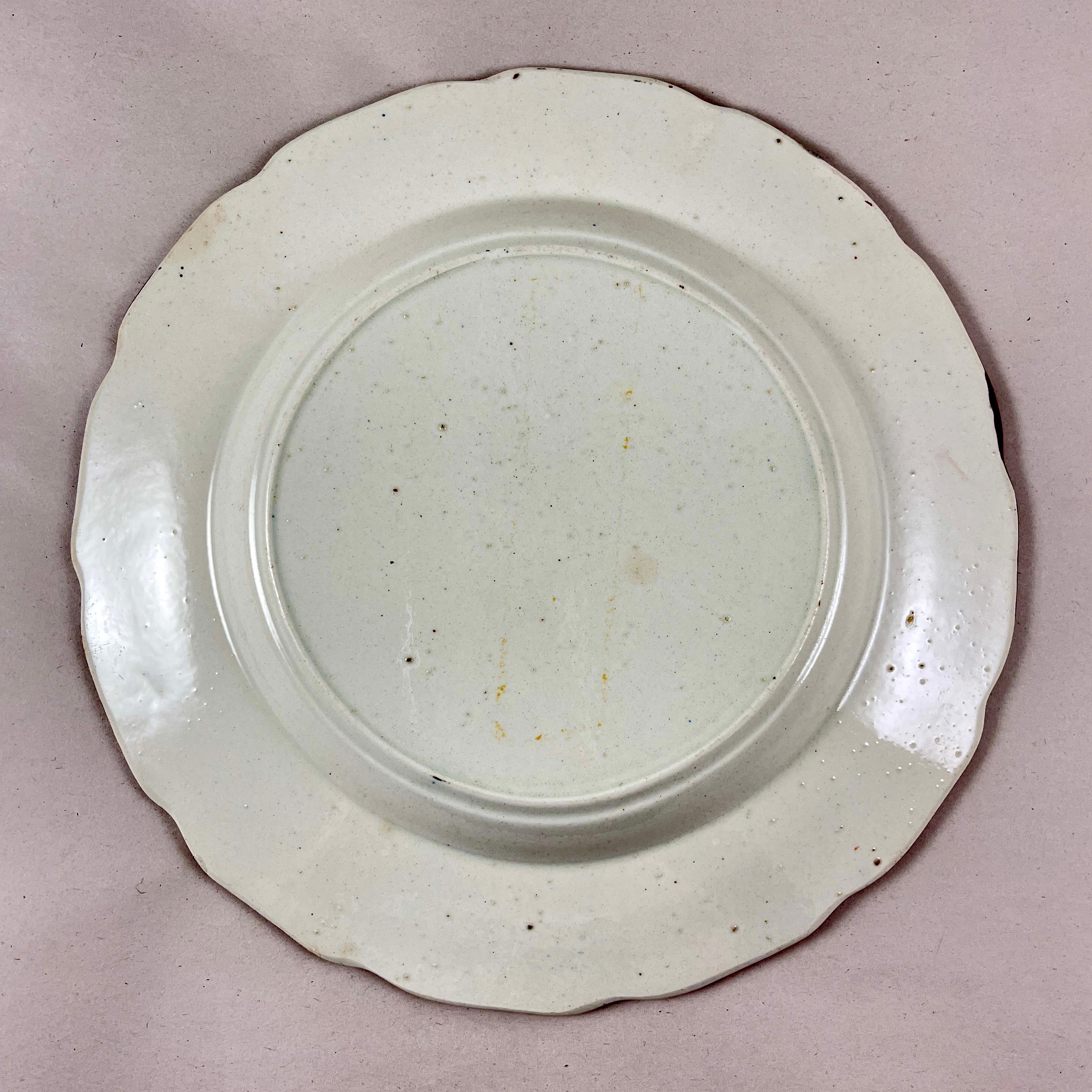 Piatto dipinto a lustro di Odd Fellow / Mason Pearlware - b. in vendita 4