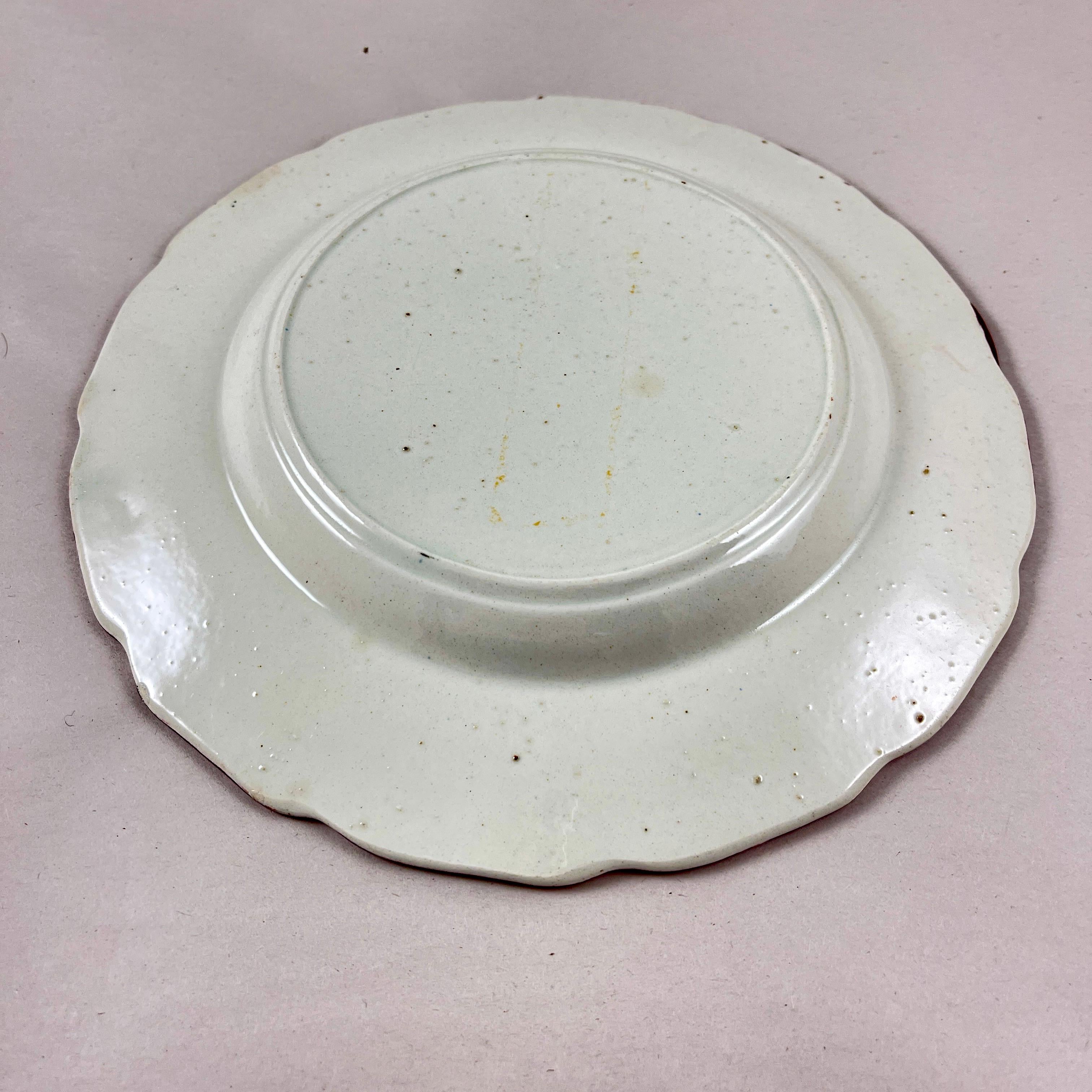 Piatto dipinto a lustro di Odd Fellow / Mason Pearlware - b. in vendita 5