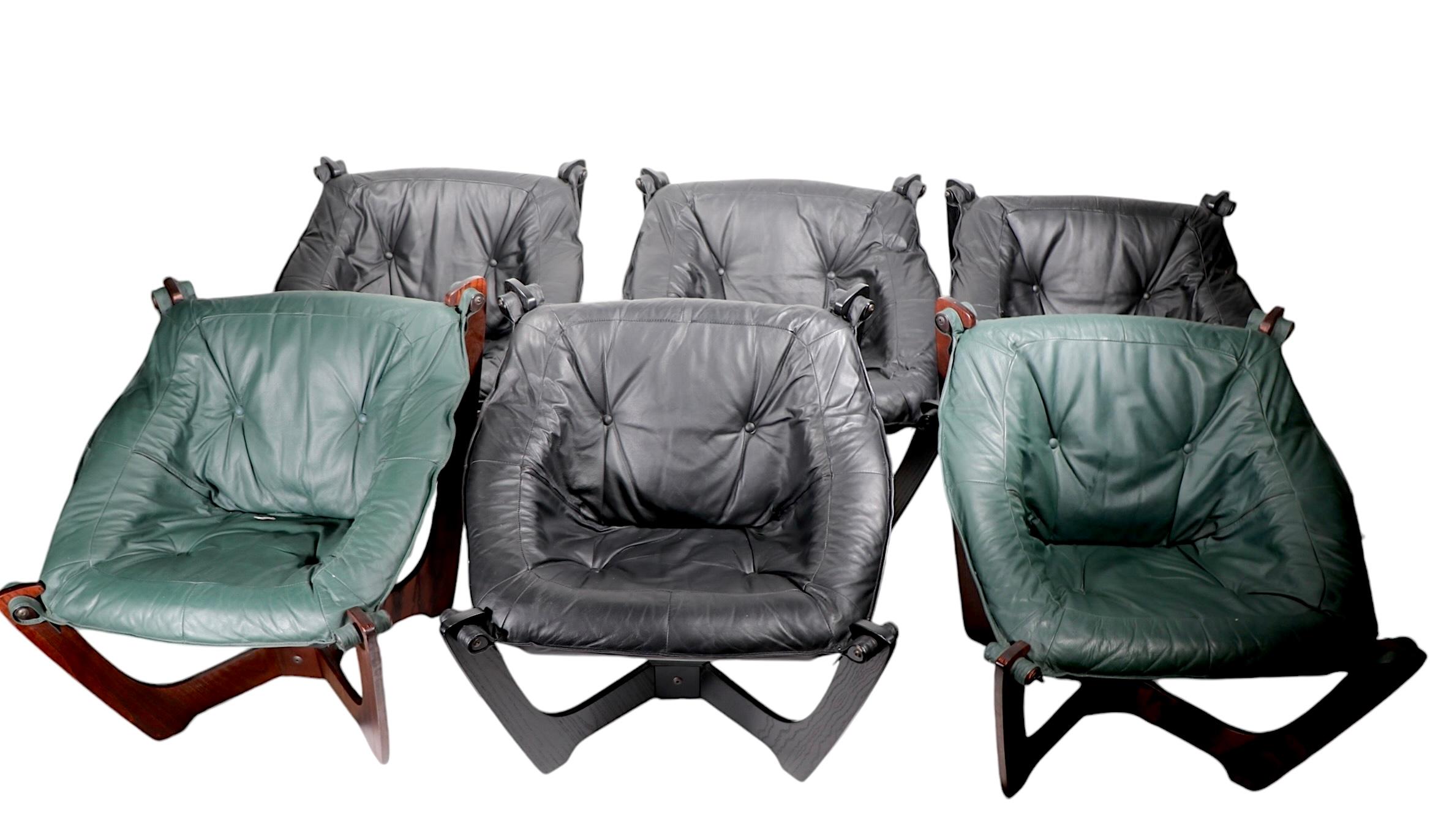 Odd Knutsen Sillas de salón Luna de Hjellegjerde Mobler Noruega Años 70 6 disponibles en venta 2