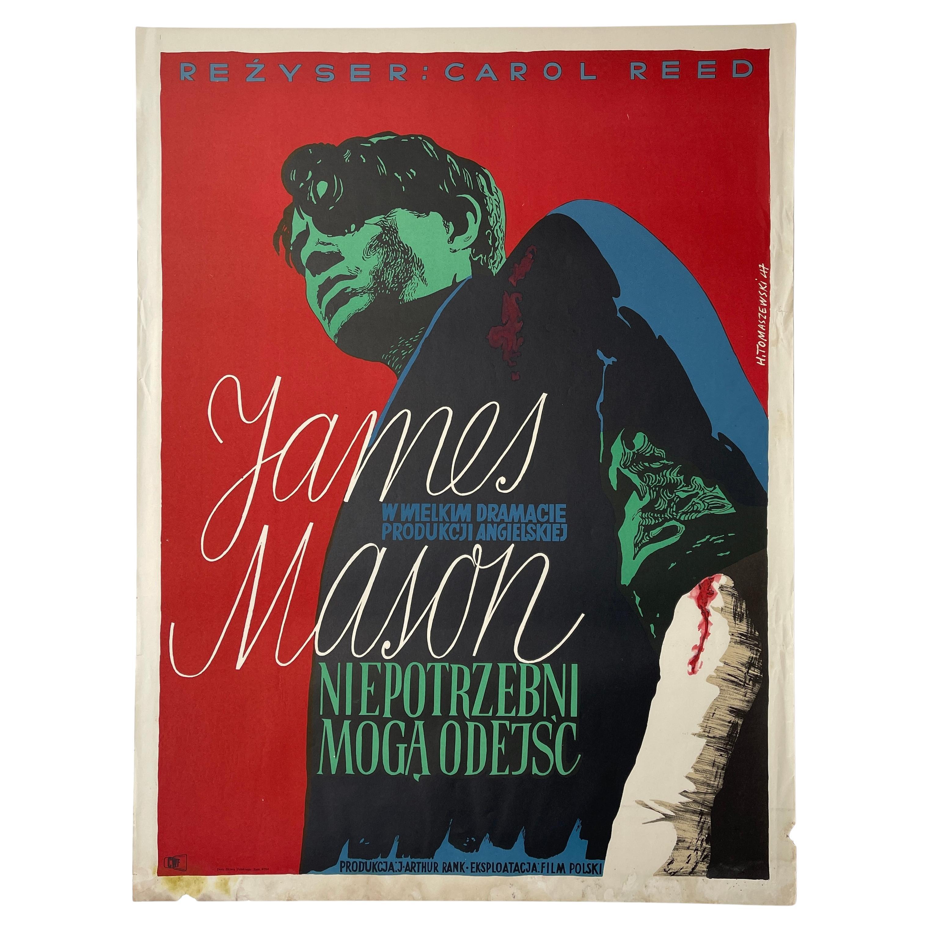 Odd Man Out by Henryk Tomaszewski, 1957 Vintage Polish Film Poster For Sale