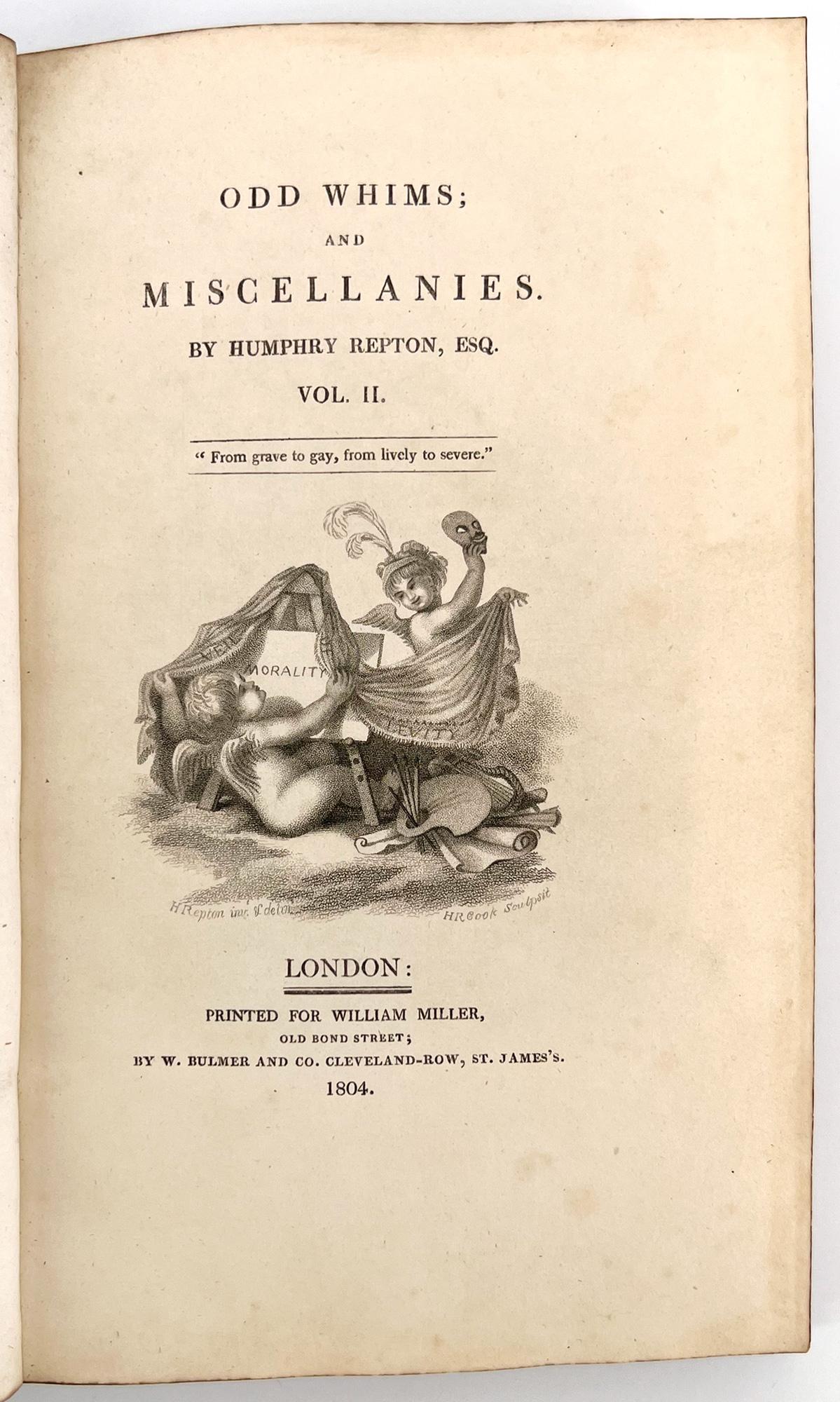 Odd Whims and Miscellanies by H. Repton – First Edition, 1804, illustrated For Sale 1