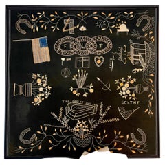 Oddfellows Embroidered Wall Textile in Silk, Early 20th Century