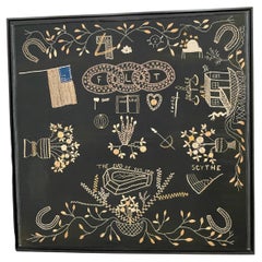 Oddfellows Embroidered Wall Textile in Silk, Early 20th Century