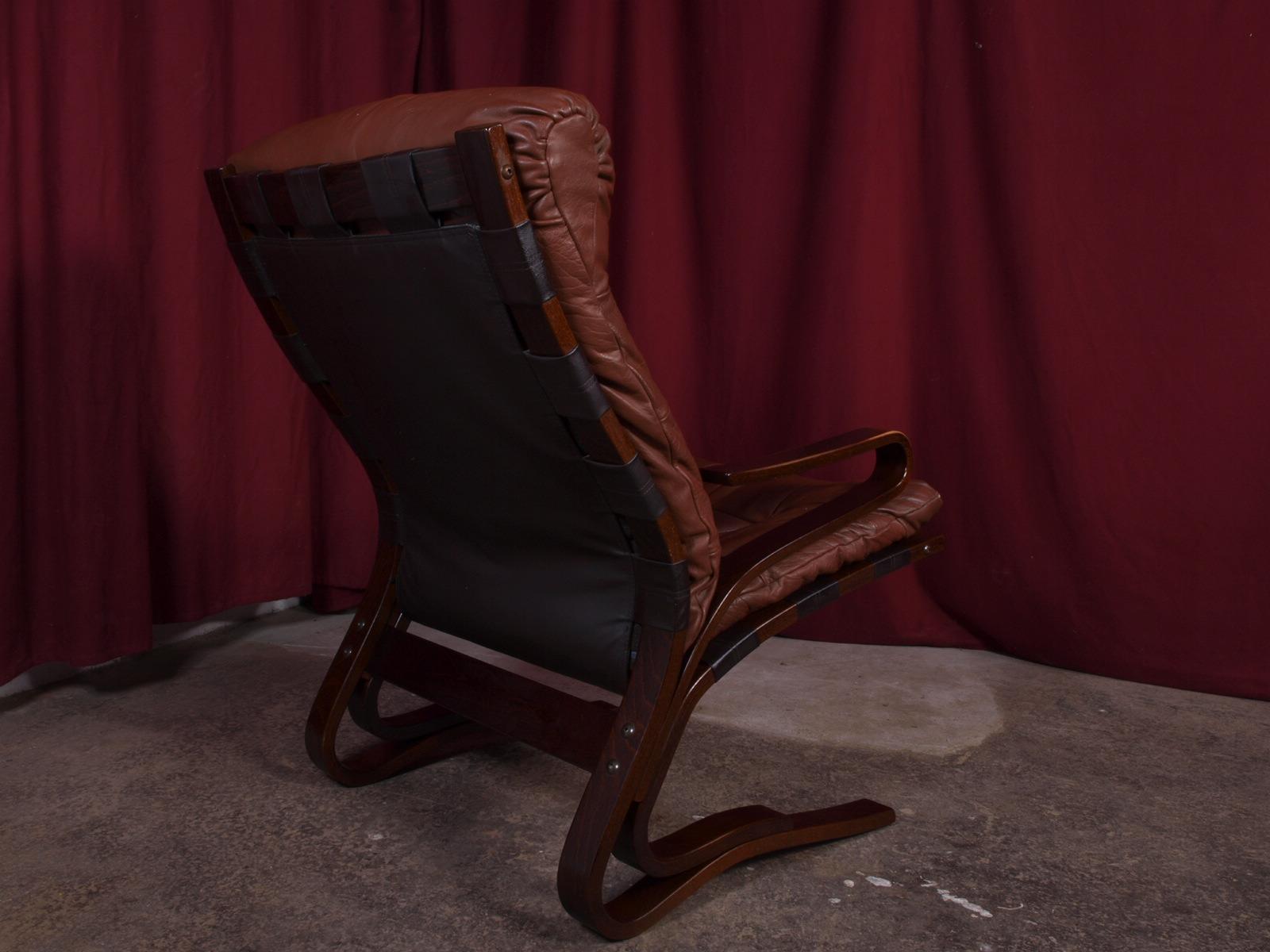 Leather Oddvin Rykken for Rybo Rykken & Co. 1970s Lounge Chair