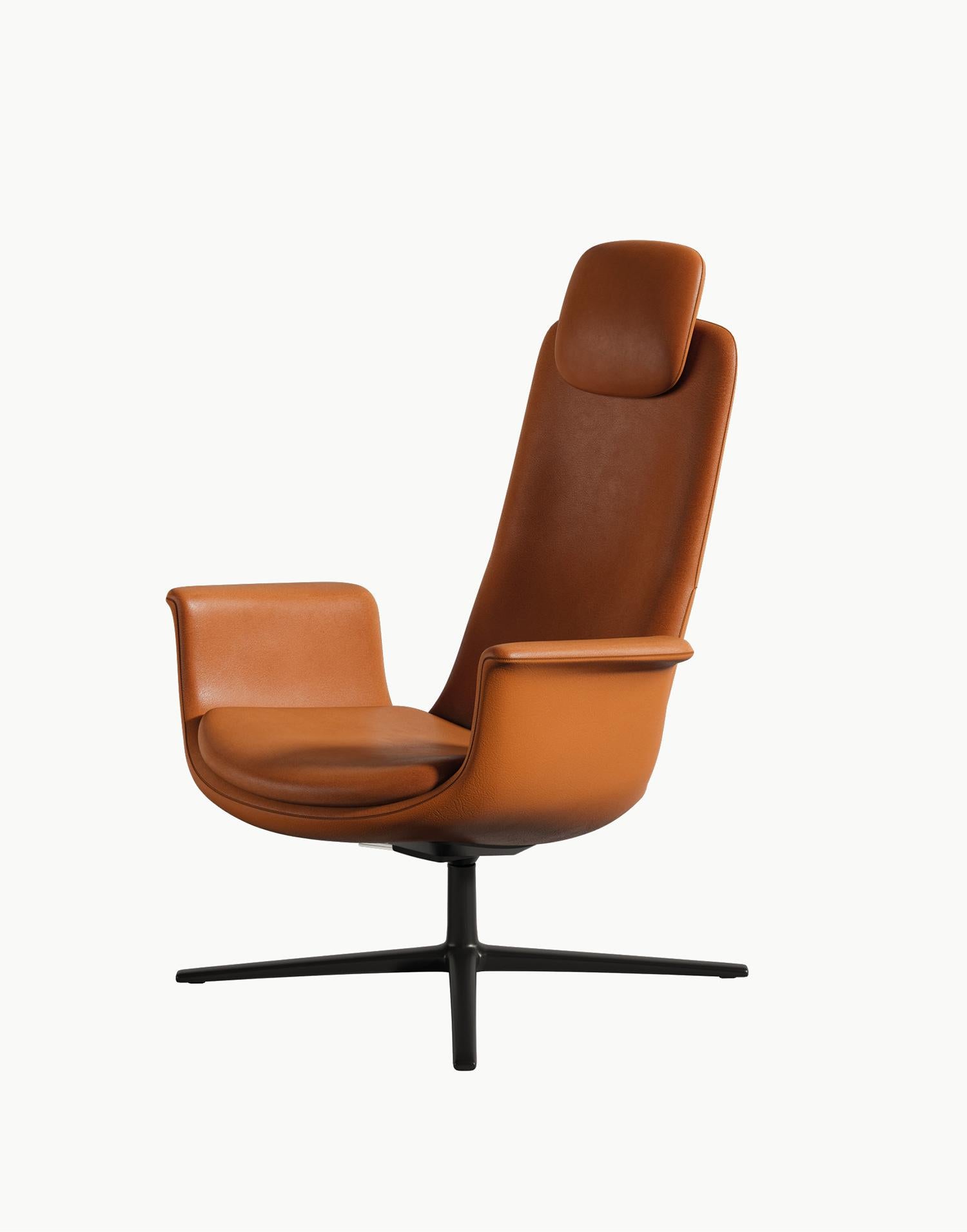 Espagnol Fauteuil à petit appui-tête Oddysey Brown par Eugeni Quitllet  en vente