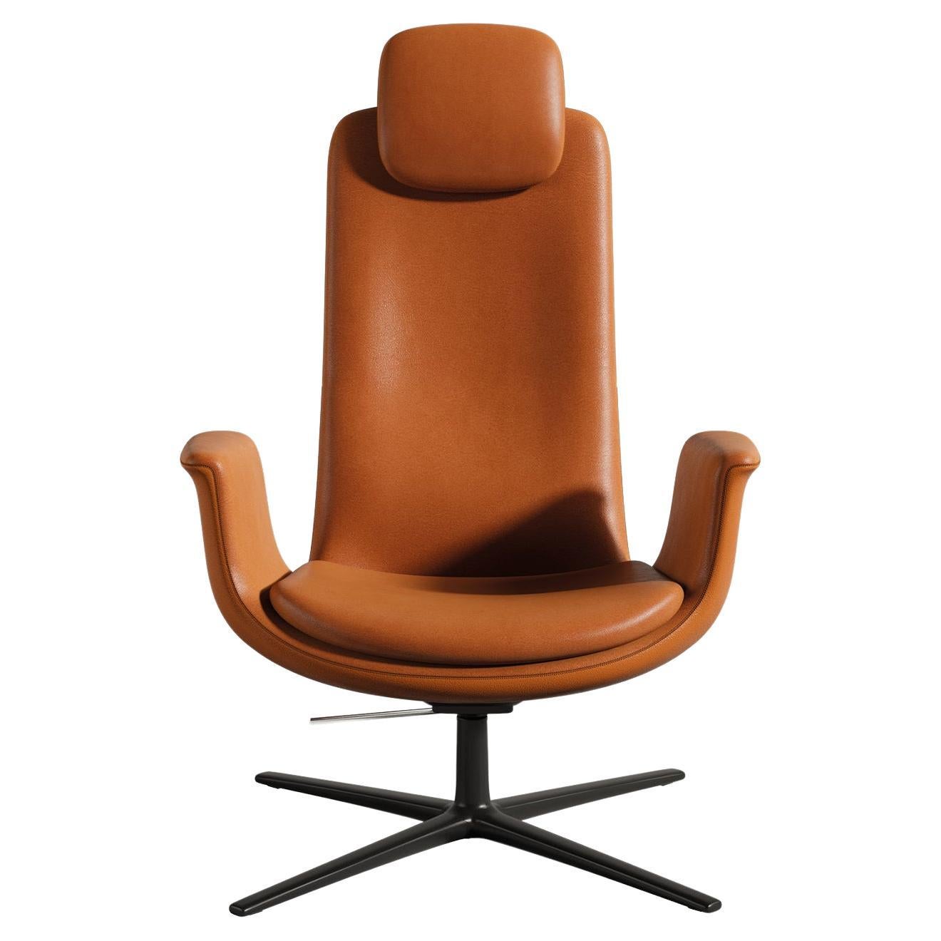 Oddysey Brown Small Headrest Armchair by Eugeni Quitllet