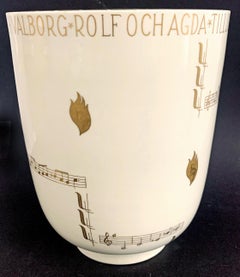Exceptionnel vase Art Déco avec barres de musique « Ode to Music » de Kge, 1938
