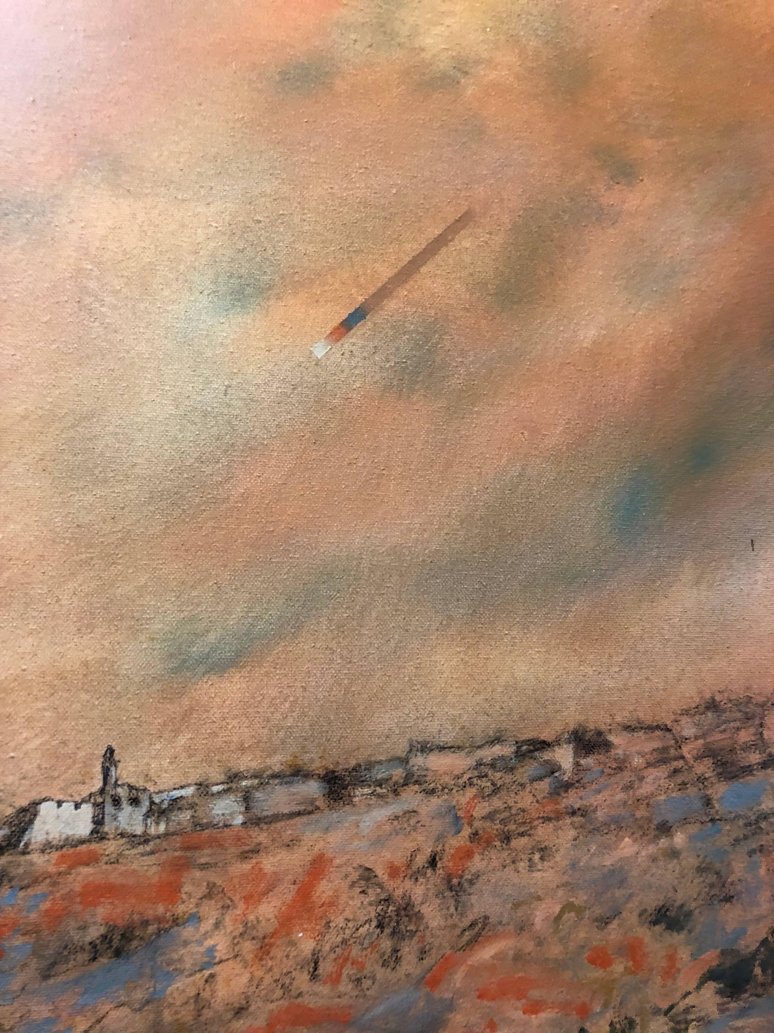 Large Jerusalem Hills Landscape Modernist Israeli Oil Painting For Sale 4