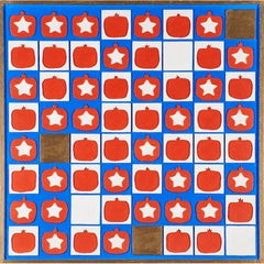 Red White Blue Americana Wall Hanging Painting Sculpture American Flag Motif