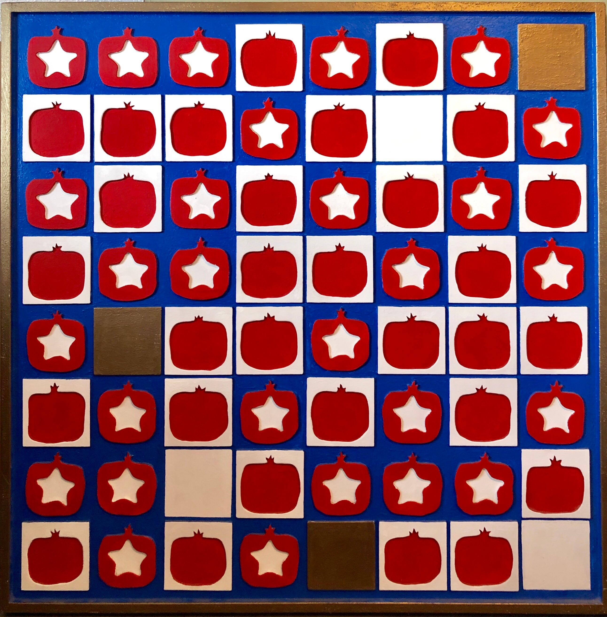 Quadro da parete rosso bianco blu Americana Scultura Bandiera Americana Motivo - Sculpture Pop Art di Oded Halahmy