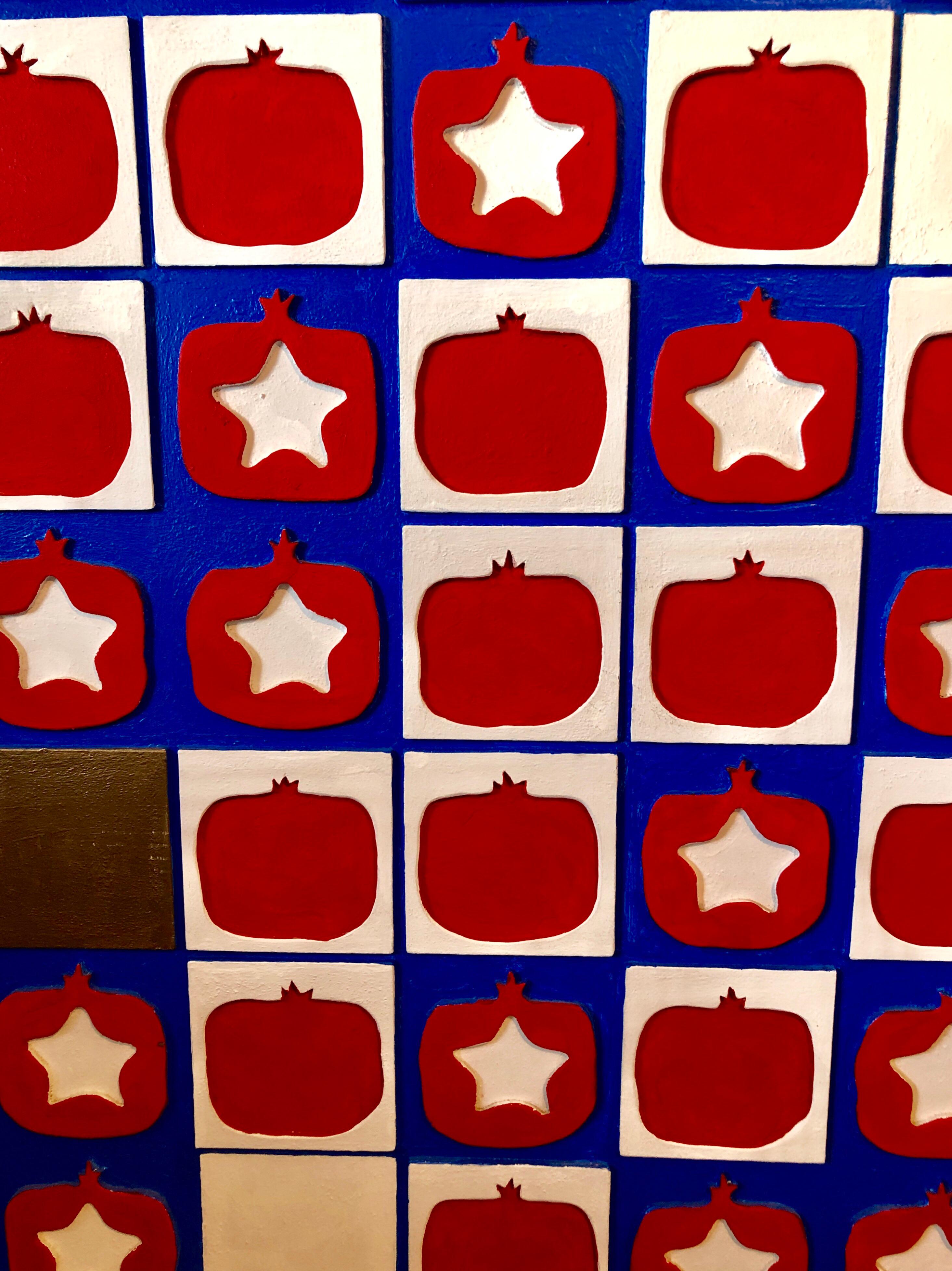 Quadro da parete rosso bianco blu Americana Scultura Bandiera Americana Motivo in vendita 2