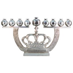 Oded Halahmy 'Crown Lights' Modern Aluminum Cast Menorah