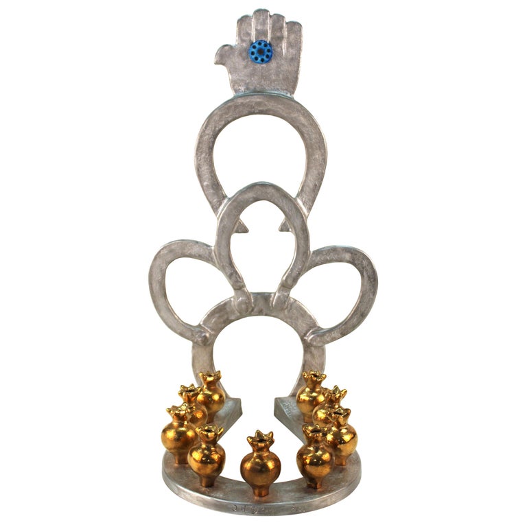 Oded Halahmy 'Horseshoe Lights' Modern Aluminum Cast Menorah at 1stdibs