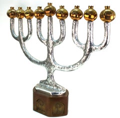 Oded Halahmy Modern Bronze and Aluminium Cast Menorah