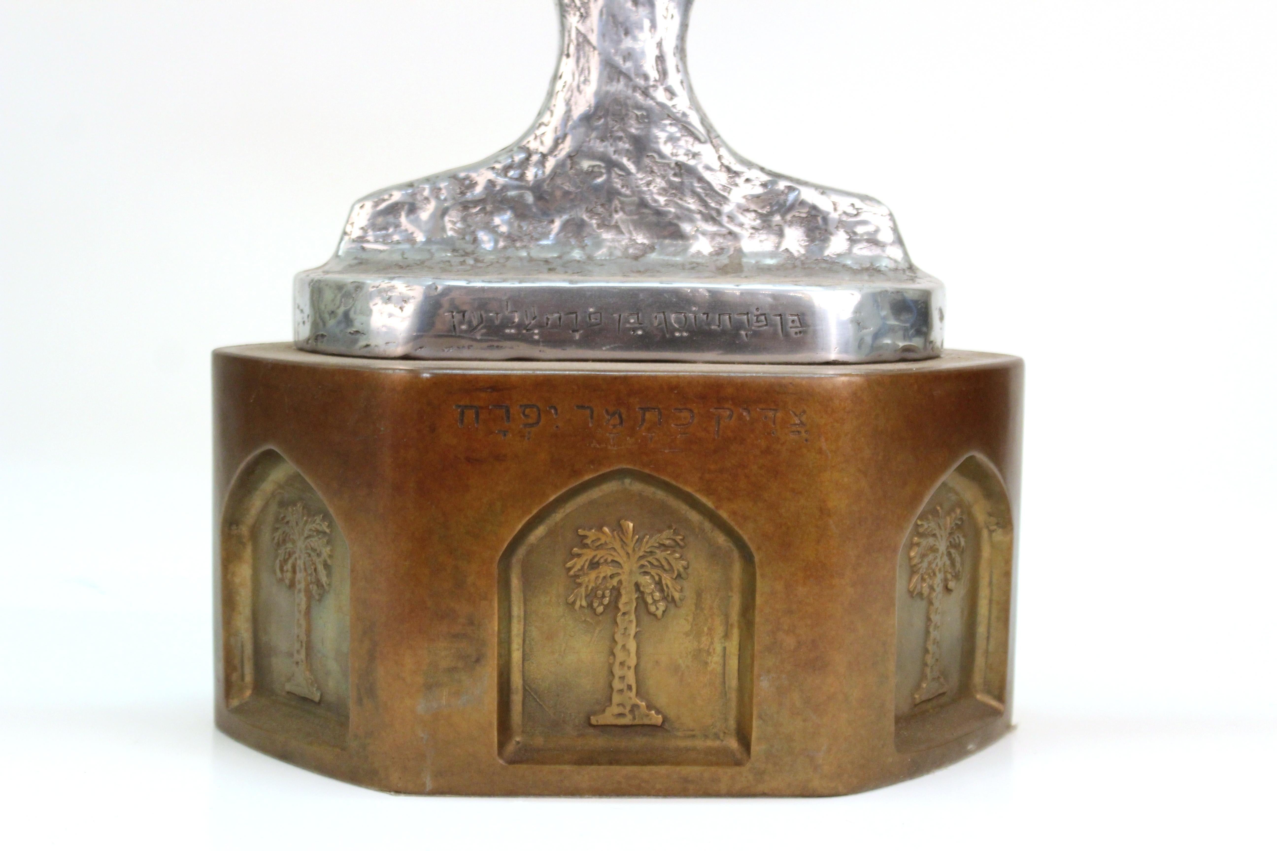 Oded Halahmy Modern Bronze and Aluminium Cast Menorah 3