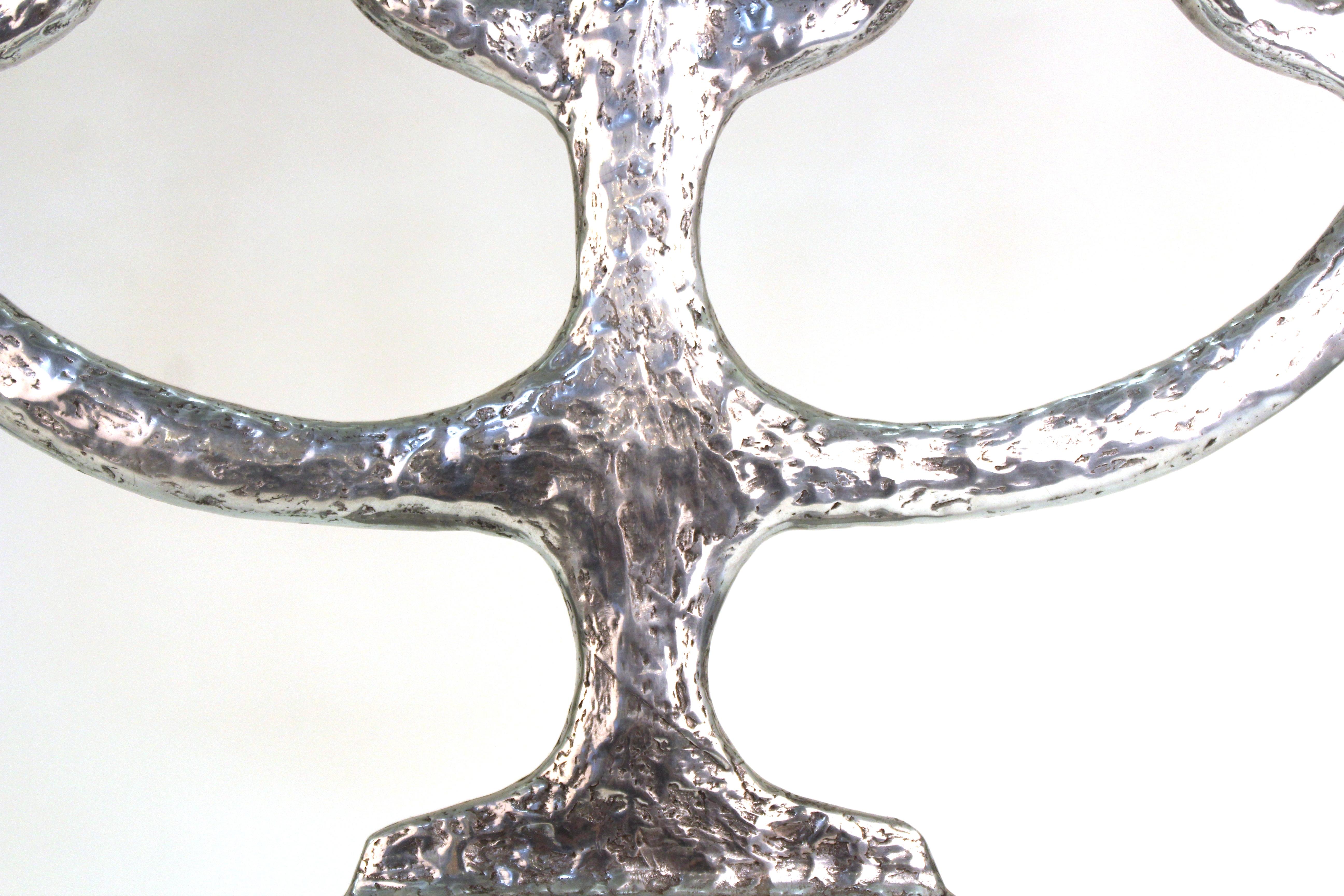Oded Halahmy Modern Bronze and Aluminium Cast Menorah 4