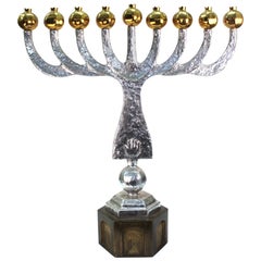 Oded Halahmy 'Round Light' Modern Bronze and Aluminium Cast Menorah