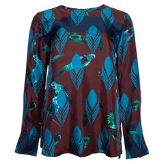 Odeeh, silk blouse with bird and feather print