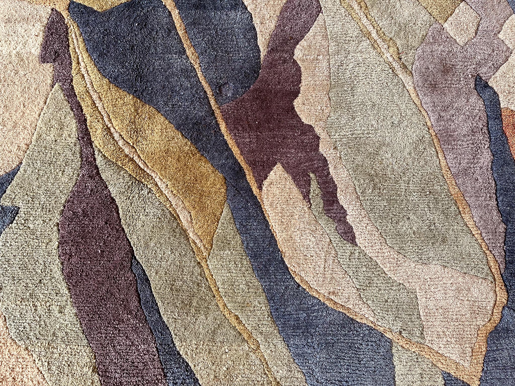 Odegard-Teppich mit Design, Sonia Delaunay zugeschrieben im Angebot 1