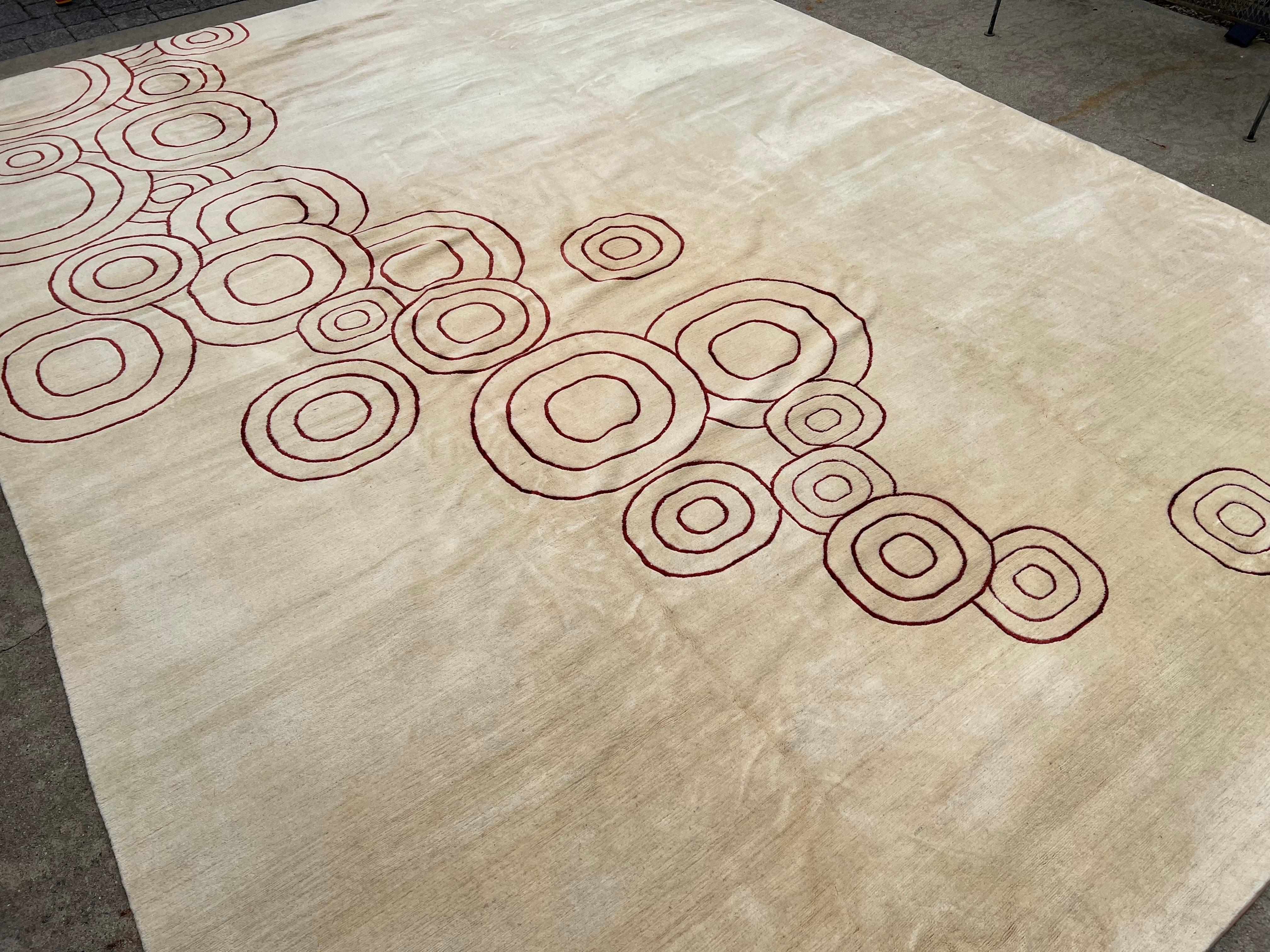 Tibetan Odegard Modernist Hand-knotted Carpet For Sale