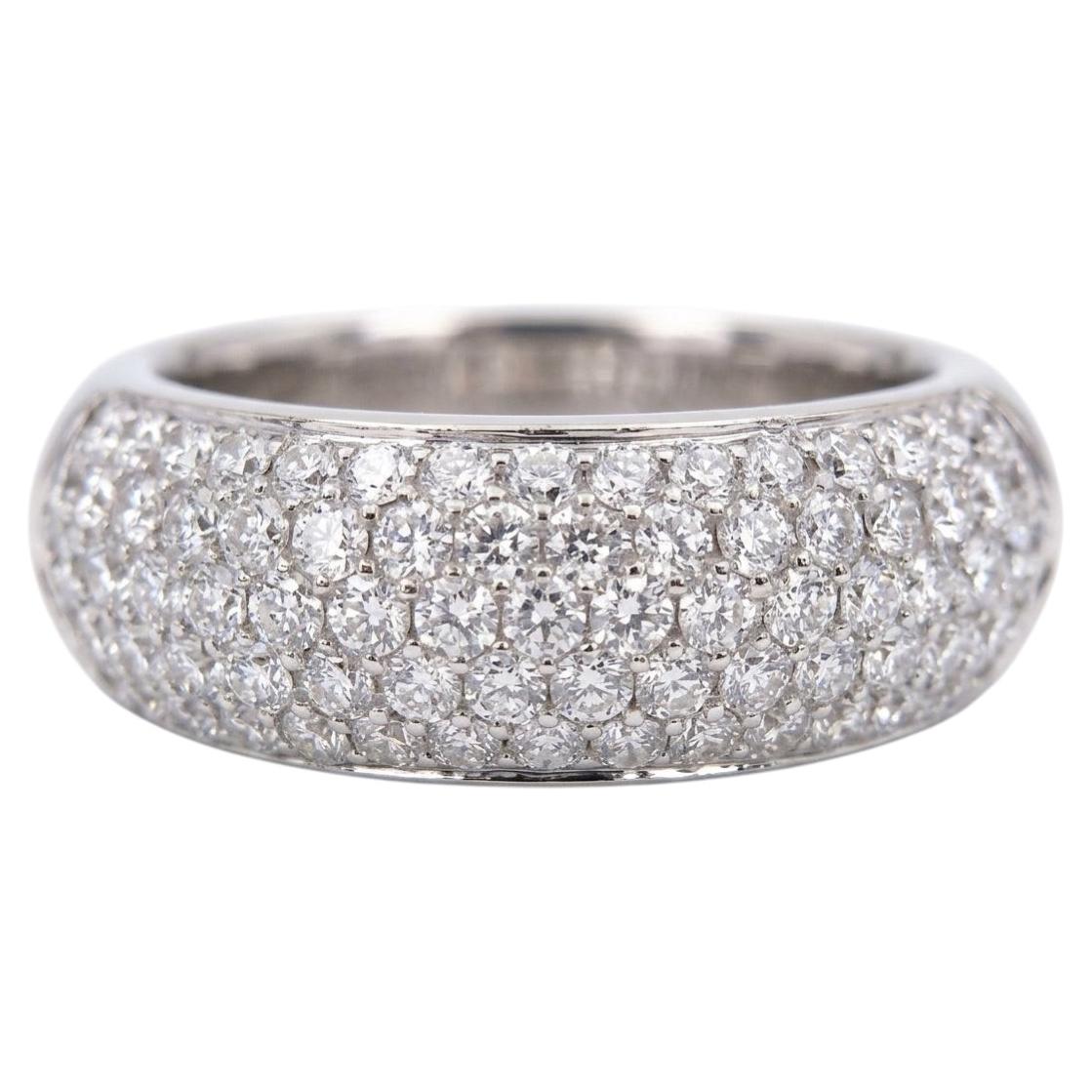 Odelia 1.5 Carat Diamond Pavé Set 18k White Gold Dome Ring