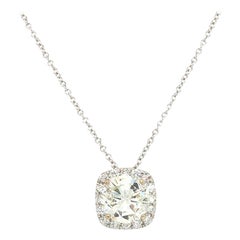 Odelia 1.79ctw Round Diamond Cushion Frame Pendant Necklace in 18K White Gold