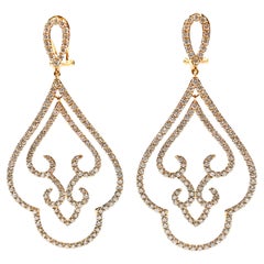 Boucles d'oreilles pendantes Odelia en or rose 18 carats et diamants