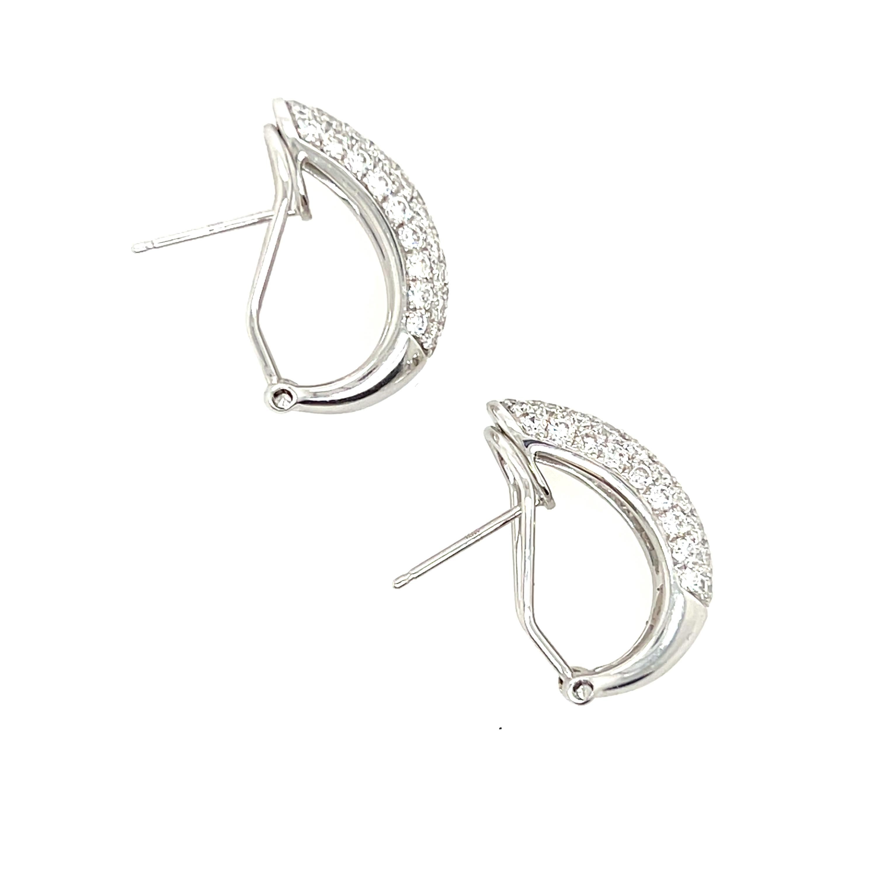Odelia Ohrringe mit 2,65 Karat Diamant und 18k Weißgold Omega-Rückenschliff 1