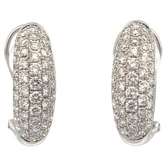 Odelia Ohrringe mit 2,65 Karat Diamant und 18k Weißgold Omega-Rückenschliff