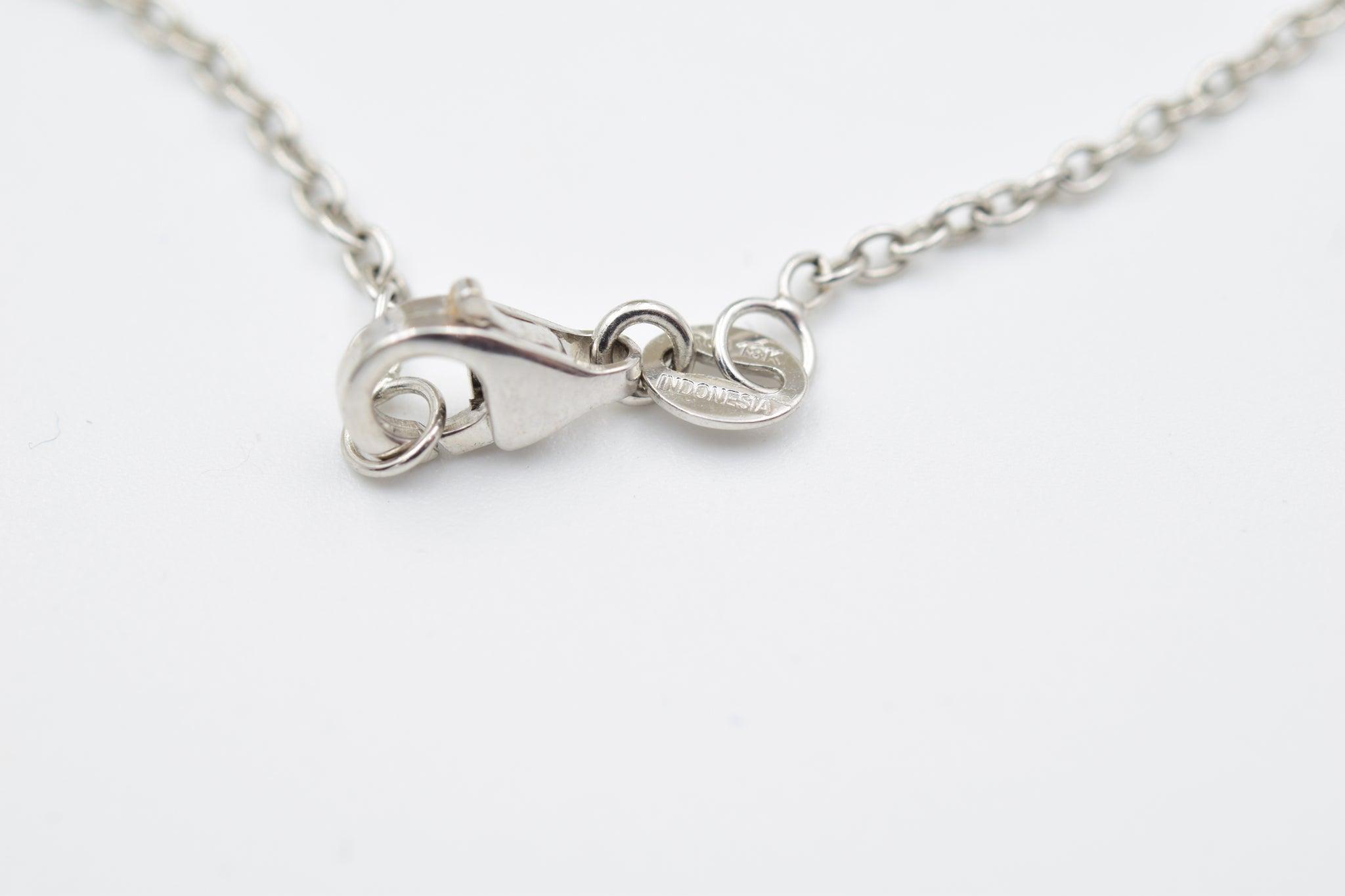 Odelia 4.21 Carat Diamond Heart Pendant Necklace in 18 Karat White Gold In New Condition In Carmel, IN
