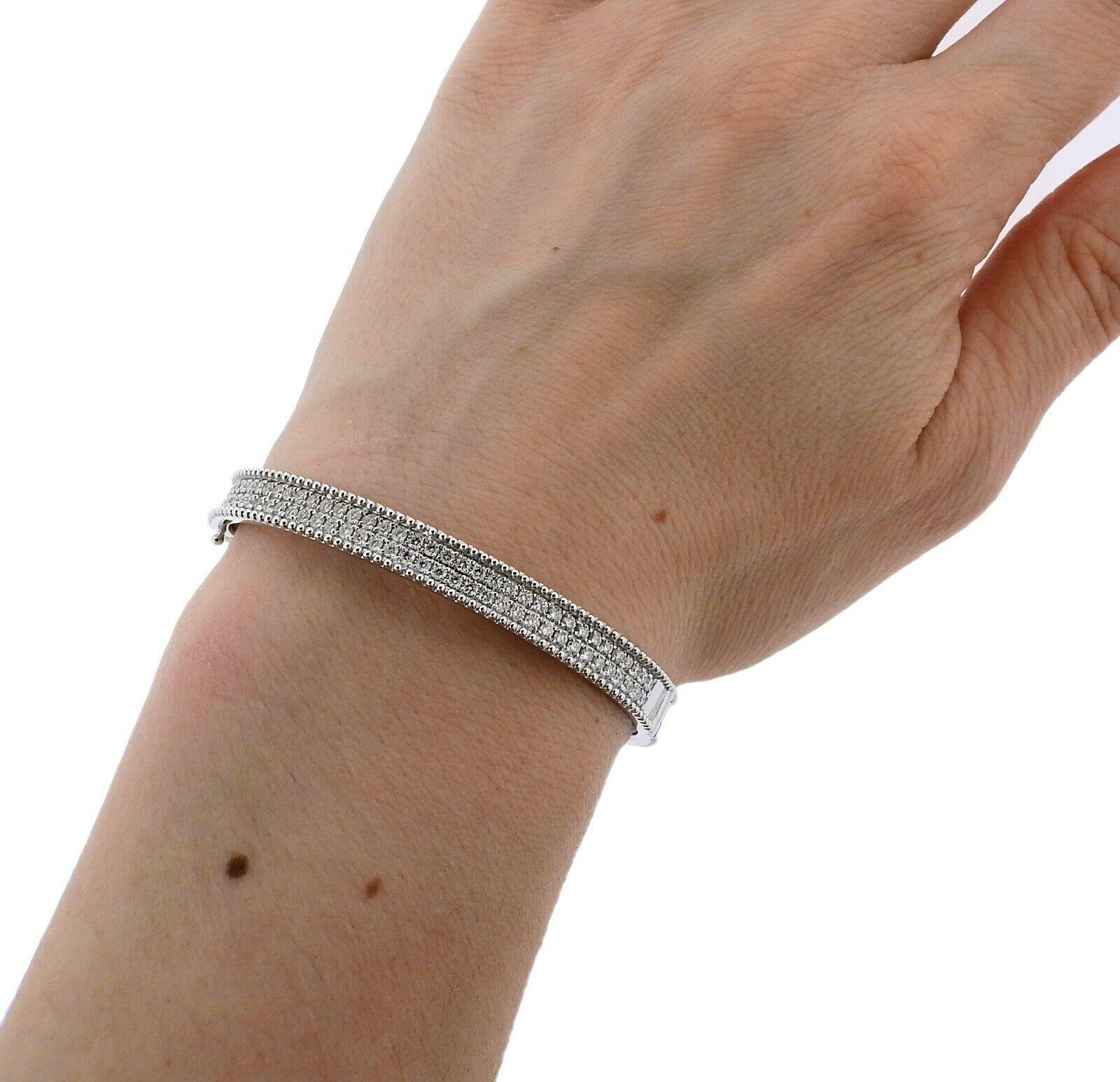 18k white gold diamond bangle bracelet