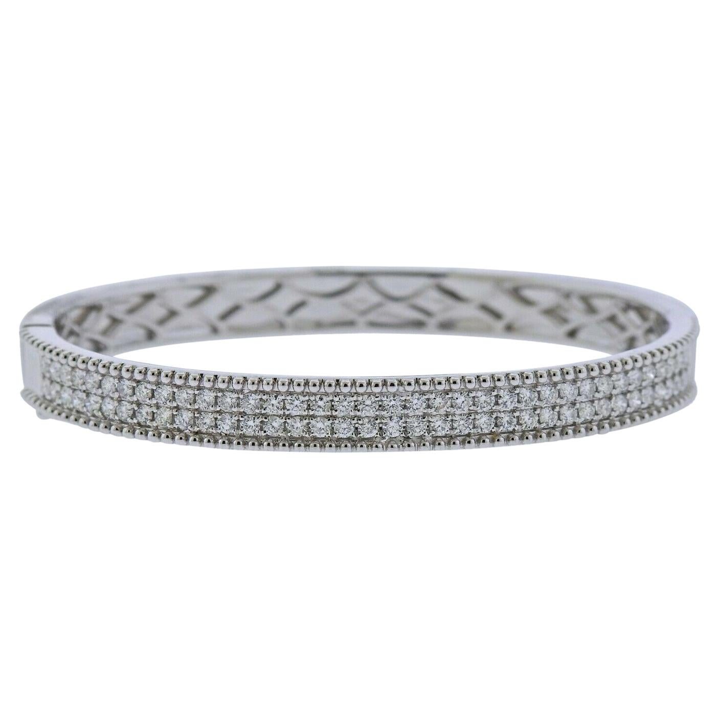 Odelia White Gold Diamond Bangle Bracelet