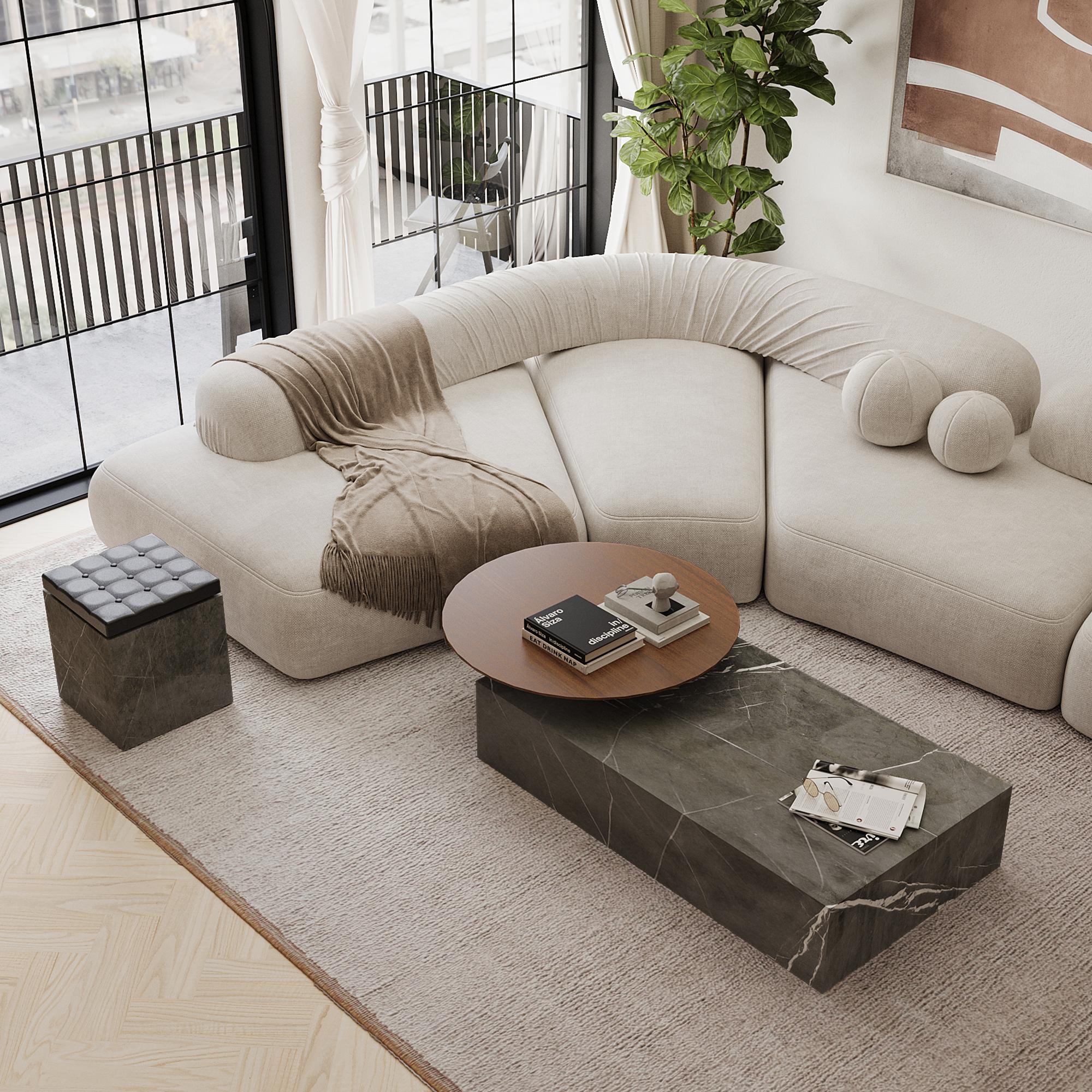 Odense - Marble Coffee Table - Grey Kenzo - Small In New Condition For Sale In Lisbon, PT